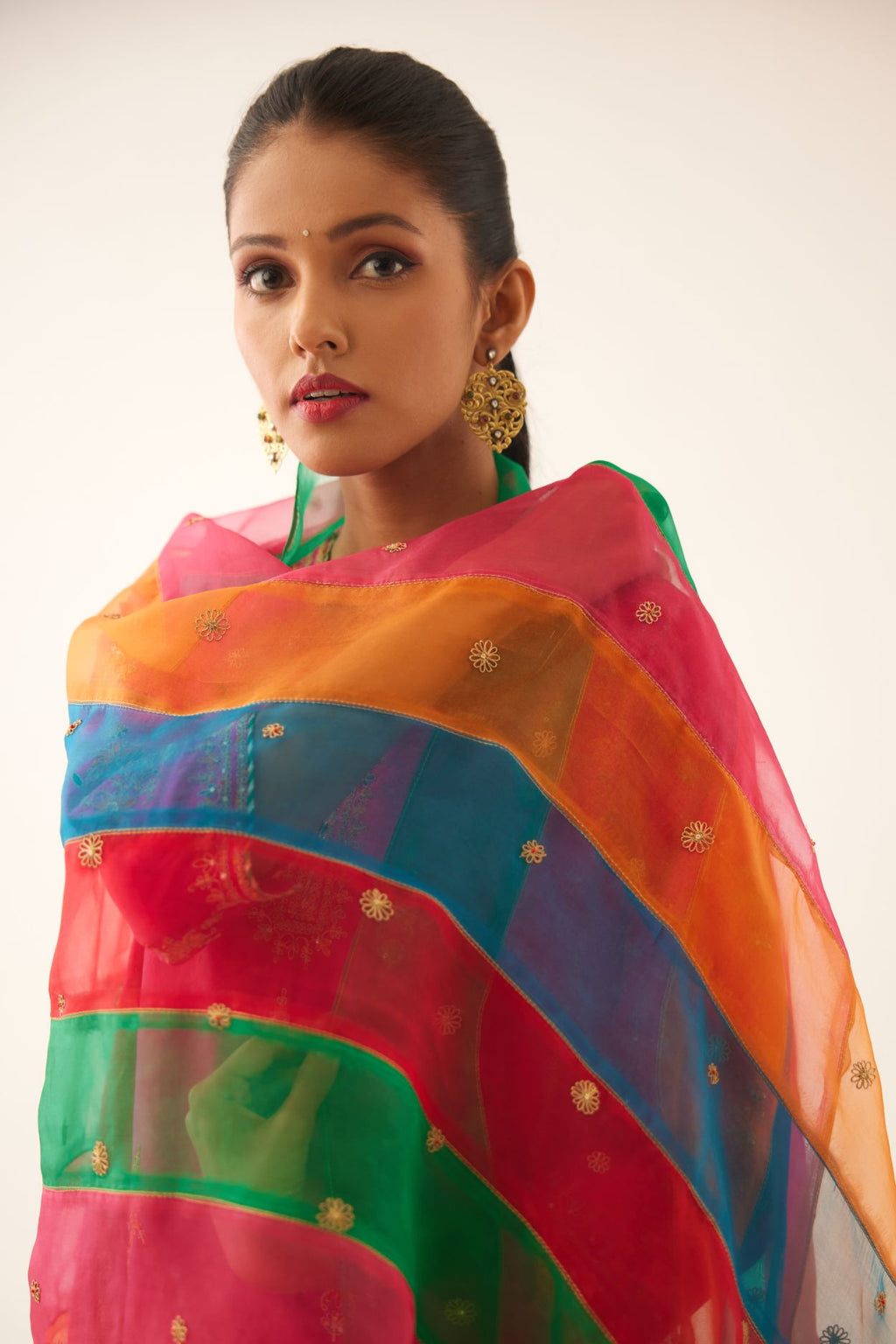 Raspberry silk kalidar straight kurta set with dori and silk thread embroidery, highlighted with bead and sequins work.