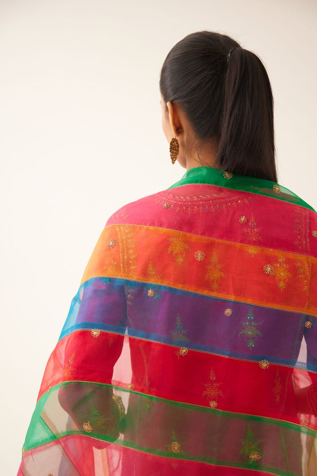 Raspberry silk kalidar straight kurta set with dori and silk thread embroidery, highlighted with bead and sequins work.