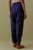 Indigo Silk Salwar with Gold seuins and bead Handwork