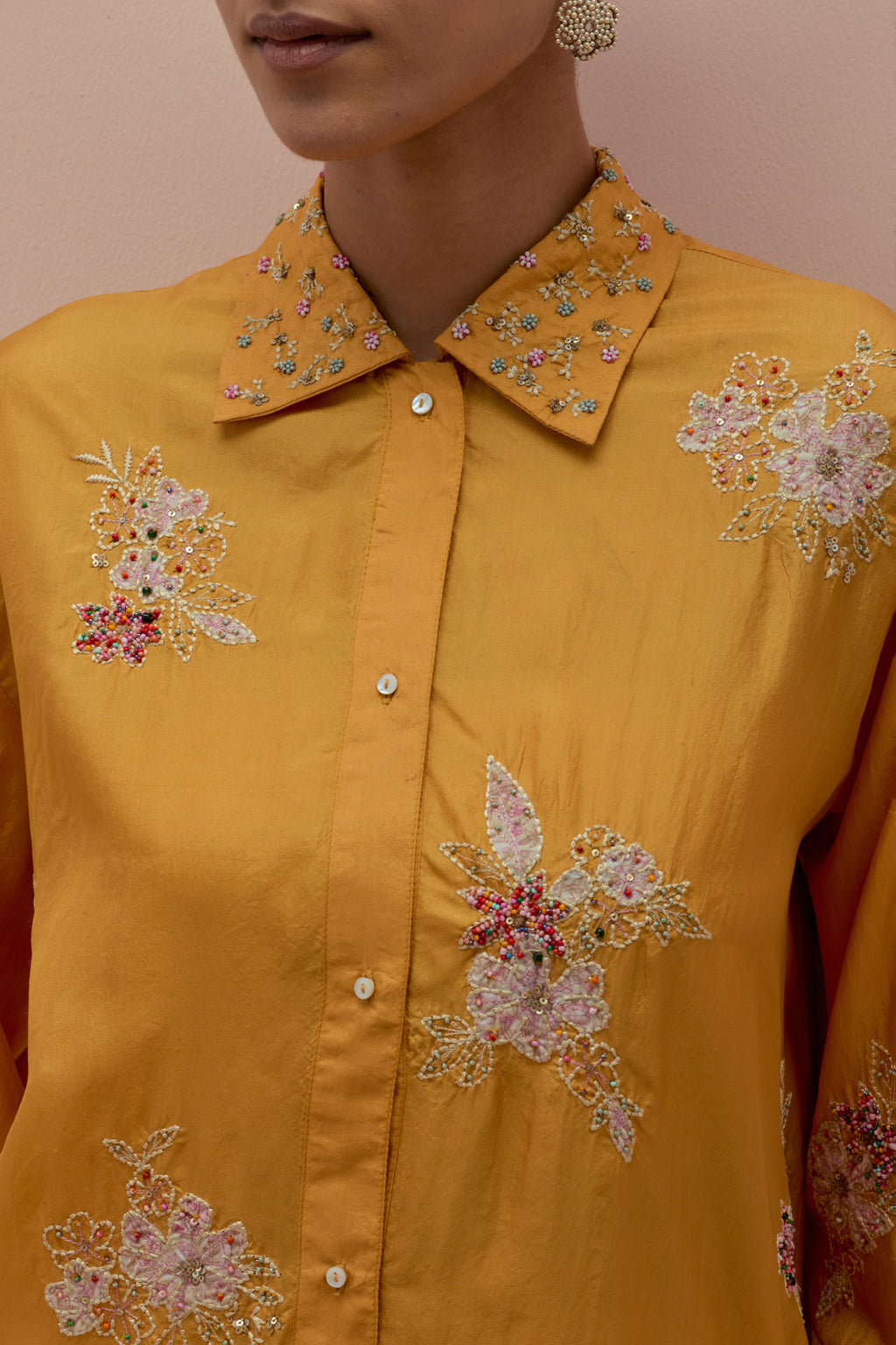 Amber embroidered shirt with full sleeves.