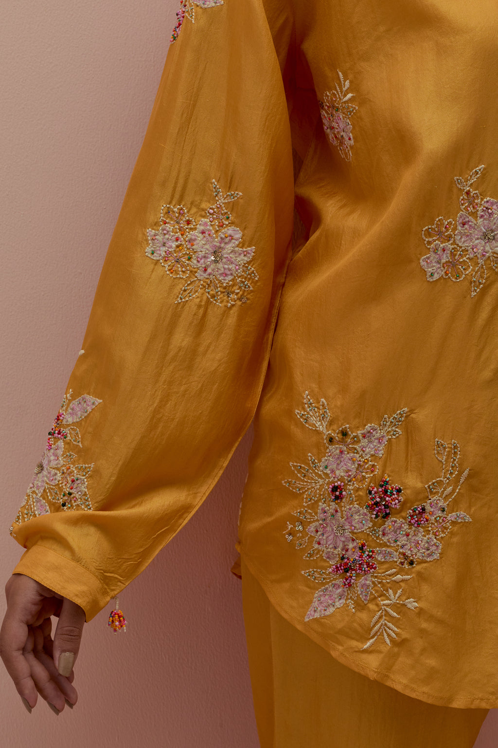 Amber embroidered shirt with full sleeves.