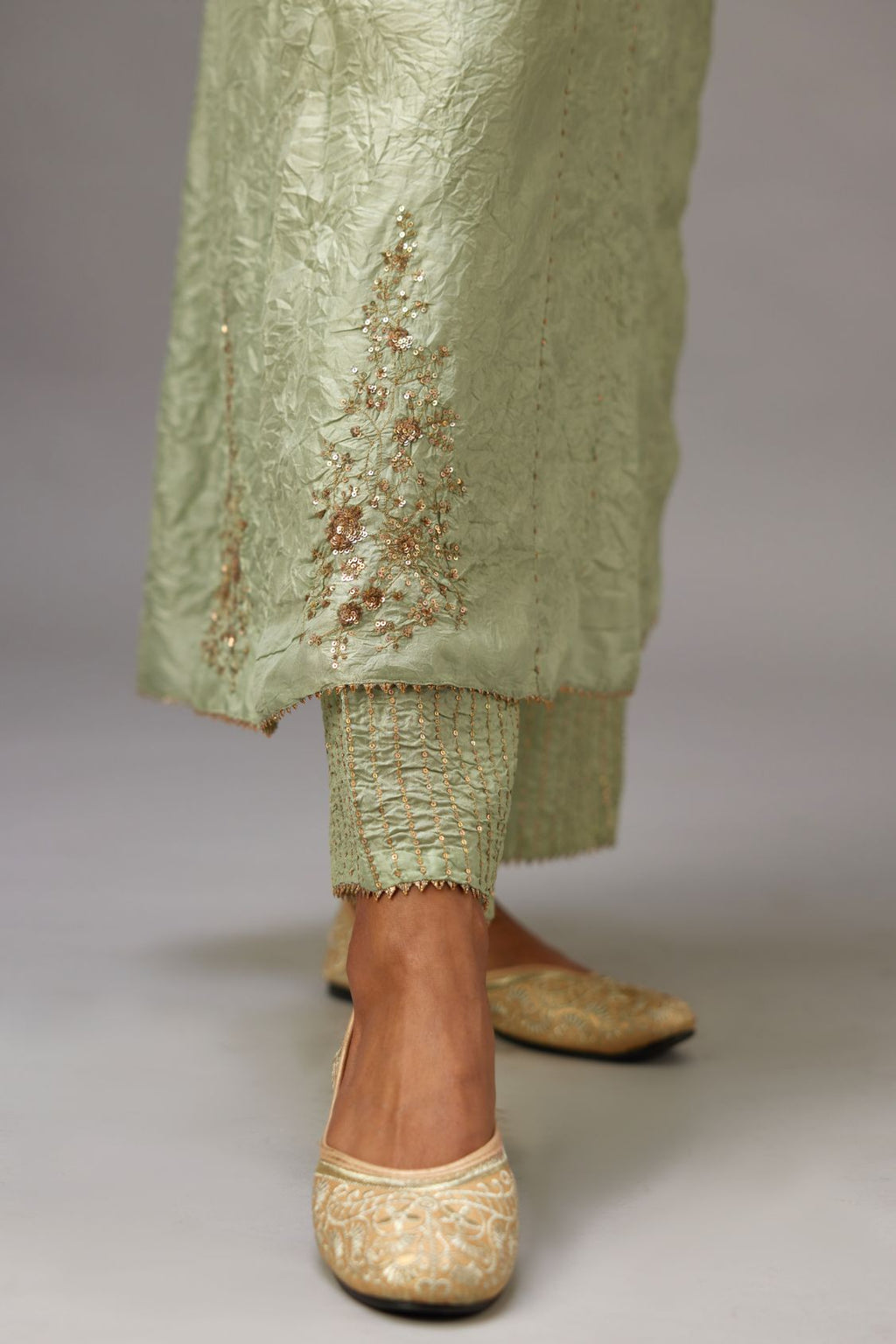 Buy Green and Gold Jamawar Trouser Online in India - Etsy