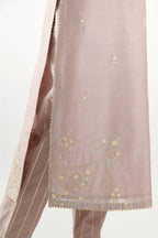 Silk chanderi straight kurta set with all-over gota and zari embroidery