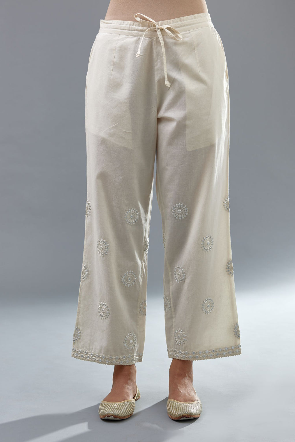 ALAÏA Women's Cotton Gabardine Straight Pants | ALAÏA VE