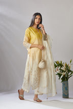 Cotton Chanderi dupatta with all-over gota work