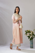 Ombre dyed straight kurta set, detailed with gota and sequin embroidery