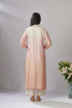 Ombre dyed straight kurta set, detailed with gota and sequin embroidery