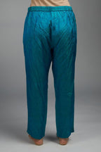 Hand crushed straight silk pant