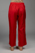 Hand crushed straight silk pant